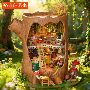 rolife若来童话树屋diy小屋手工微缩创意木质拼装模型积木礼物女