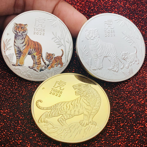 澳大利亚2022十二生肖虎年动物纪念章 贺岁摆件创意虎金币硬币