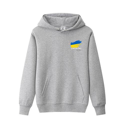 原版UKRAINE字母乌克兰原力旗帜款秋冬男士连帽卫衣创意休闲上衣