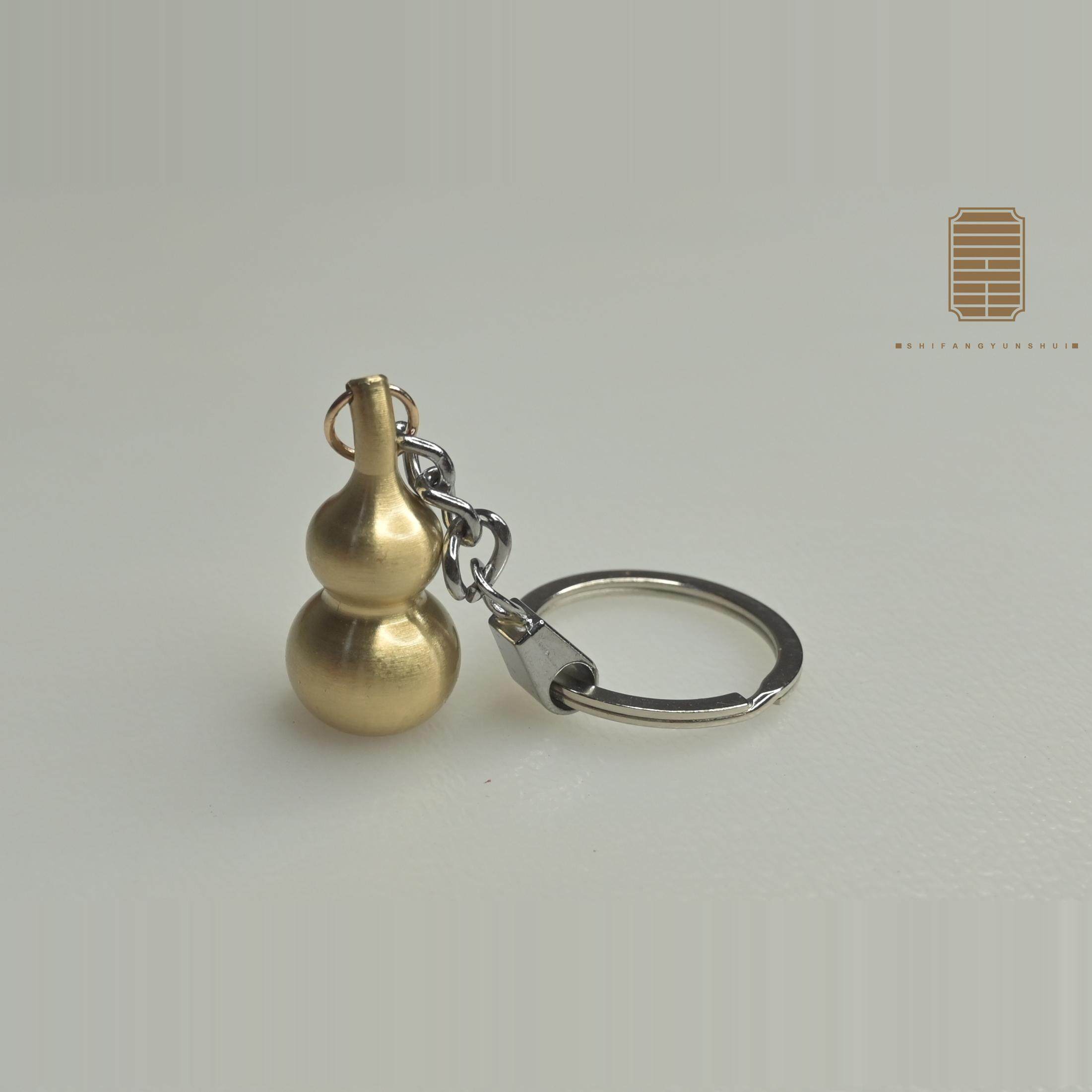 新品 八卦朱砂底 实心葫芦钥匙扣 钥匙链 3.5厘米