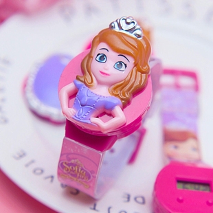 苏菲亚公主手表女宝宝卡通电子小童幼童玩具超萌换盖可爱儿童手表