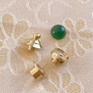 黄铜葫芦镶口 鼻烟壶盖子文玩配饰diy金刚星月菩提配件钥匙扣挂件