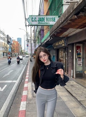 2026春季新款韩版时尚百搭圆领显瘦短袖上衣女短款T恤