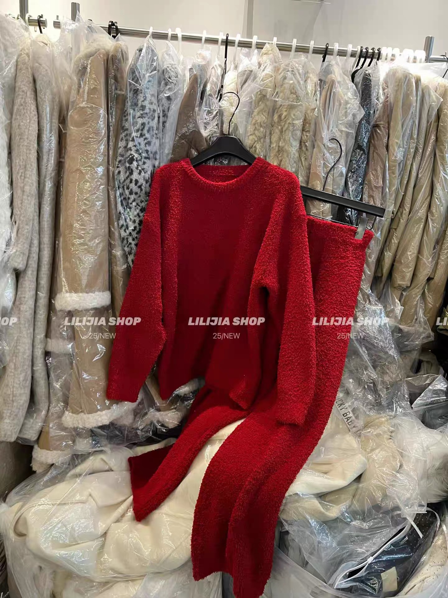 睡衣女冬季甜美纯色加厚保暖珊瑚绒可外穿家居服套装