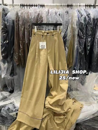 韩国东大门2025秋韩版时尚百搭显瘦宽松直筒阔腿休闲裤女