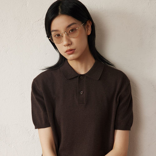 老钱风Polo领口吸湿透气短袖T恤