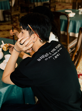 SUPERTOFU「WTF」食咩标语图案 250g新疆长绒棉短袖T恤 SS25