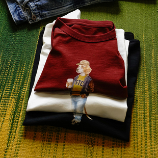 柔软舒适竹节棉 T恤 数码 短袖 SS26 印花 SUPERTOFU摩登比格犬