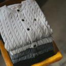 SUPERTOFU果实扣 羊毛混纺  麻花编织 黑豹徽章 开衫毛衣 AW25