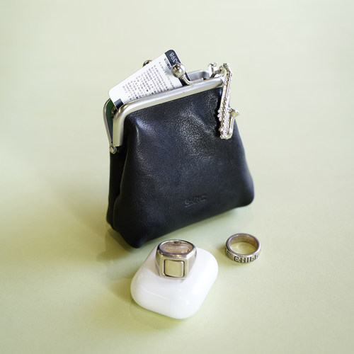 SUPERTOFU头层植鞣革牛皮 便携腰挂包挂 真皮口金包零钱包耳机包