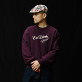 隐藏侧袋 SUPERTOFU立体锁链绣 主题标语 圆领套头加绒卫衣AW25