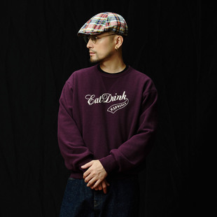 圆领套头加绒卫衣AW25 隐藏侧袋 SUPERTOFU立体锁链绣 主题标语