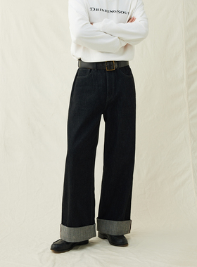 SUPERTOFU铜扣 15oz红边赤耳 巴黎扣 裤长加长裤脚翻折牛仔裤AW25