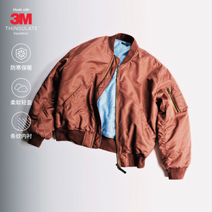 3M填充夹棉夹克 条纹内衬三文鱼色MA1 Bomber外套 AW24 SUPERTOFU