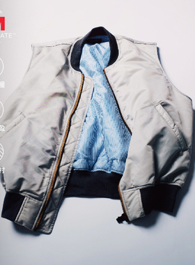 SUPERTOFU AW24 保暖3M填充棉 MA1元素 条纹内衬 尼龙夹棉马甲