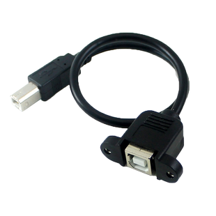 USB打印机数据线方口公转母USB B公转B母带固定打印延长线带耳朵