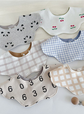 k**y韩国同款宝宝围嘴婴儿口水巾A类棉质双面口水兜宝宝围兜0-2岁