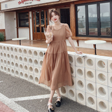 已出货2023夏季新款浅焦糖色连衣裙225-6651-P105（控158），女装连衣裙，浙宝225