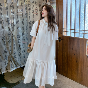法式休闲衬衫白色连衣裙女夏2025新款小个子减龄爆款高级感公主裙图片