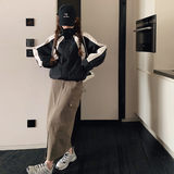 美式拼接冲锋衣短款外套女春季2025新款设计感小个子休闲连帽上衣，女装短外套，浙宝225