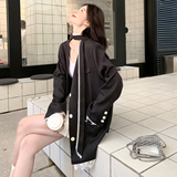 口袋女翻领宽松型蕾丝西装领西装百搭西服设计感宽松小香风春秋，女装西装，浙宝225