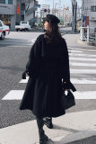 2022冬季新款双排金属扣黑色毛呢外套225-A101-P180（控258），女装毛呢外套，浙宝225