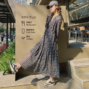 已出货2023夏季新款 碎花长款连衣裙225-6603-P115（控168）图片