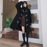 已出货2022冬款绳牛角扣黑色毛呢外套225-7026-P185（控268），女装毛呢外套，浙宝225