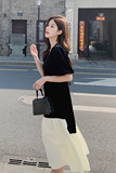 已出2023夏季新丝绒拼接女士连衣裙连衣225-23026-P115（控168），女装连衣裙，浙宝225