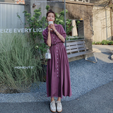 货已出2022夏季单排多扣腰部松紧连衣裙225-1022-P105（控158），女装连衣裙，浙宝225