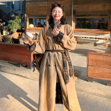 钉珠常规法式厚薄杂款女韩版风衣毛呢中长款韩版大衣春秋气质复古，女装风衣，浙宝225