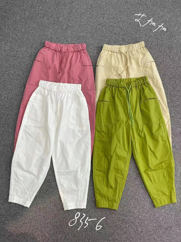 欧韩森女风纯棉宽松休闲裤夏艾加加8356新款松紧腰九分哈伦萝卜裤