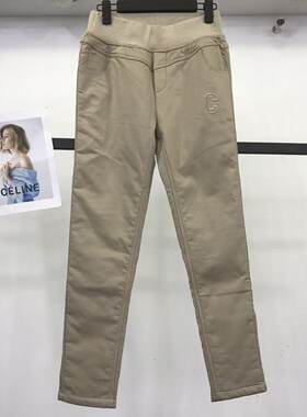 2025冬季新款棉裤女高腰显瘦加厚外穿休闲夹棉小脚裤