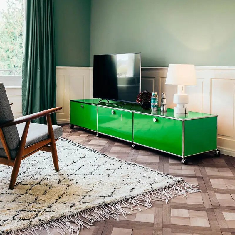 模块组合客厅不锈钢餐边柜奶油风