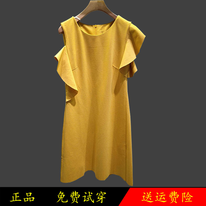 歌莉娅连衣裙 女装2018夏季商场同款新品纯色针织中长款显瘦裙子