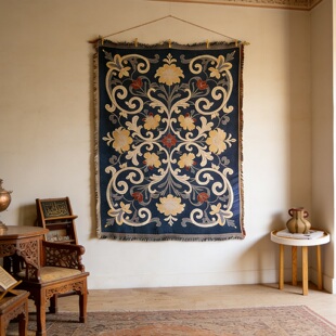 饰挂布 饰画民族风墙面装 复古背景布欧式 花卉挂毯壁毯客厅卧室装