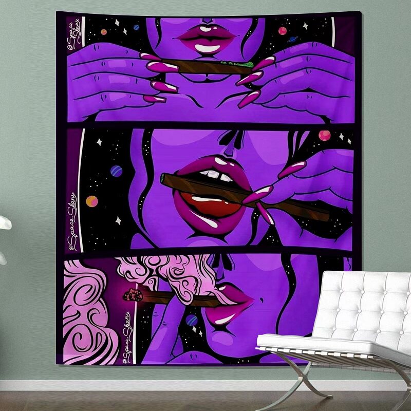 装饰布ins风挂布神秘紫壁挂非洲黑女人卧室宿舍配件民族风背景布