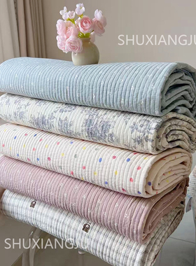 A类纯棉床盖单件四季通用宿舍全棉榻榻米夹棉厚床单人三件套防滑