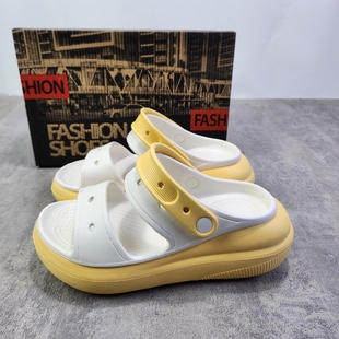 出口跨境女士厚底增高凉鞋 夏季 EVA轻便防滑两穿可下水沙滩洞洞鞋