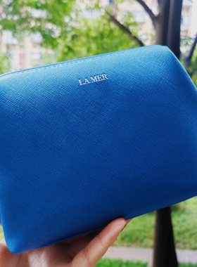 LAMER海蓝之谜新款专柜赠品深蓝色便携大容量化妆包手提包