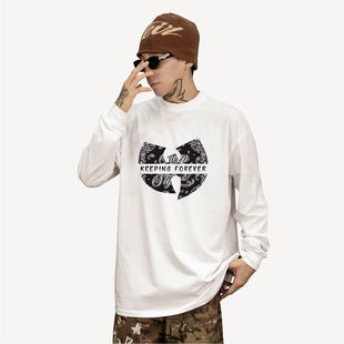 KeepingGear新款致敬wutang潮牌嘻哈短袖黑白街舞不变形宽松街头