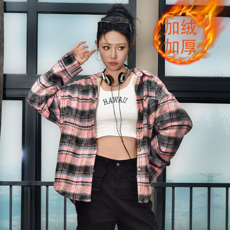 超好看女学院风长袖衬衫粉色oversize男甜酷潮牌小众外套设计感