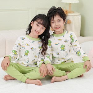 包邮男童女童秋衣秋裤中领儿童纯棉内衣套装纯棉中小童睡衣家居服