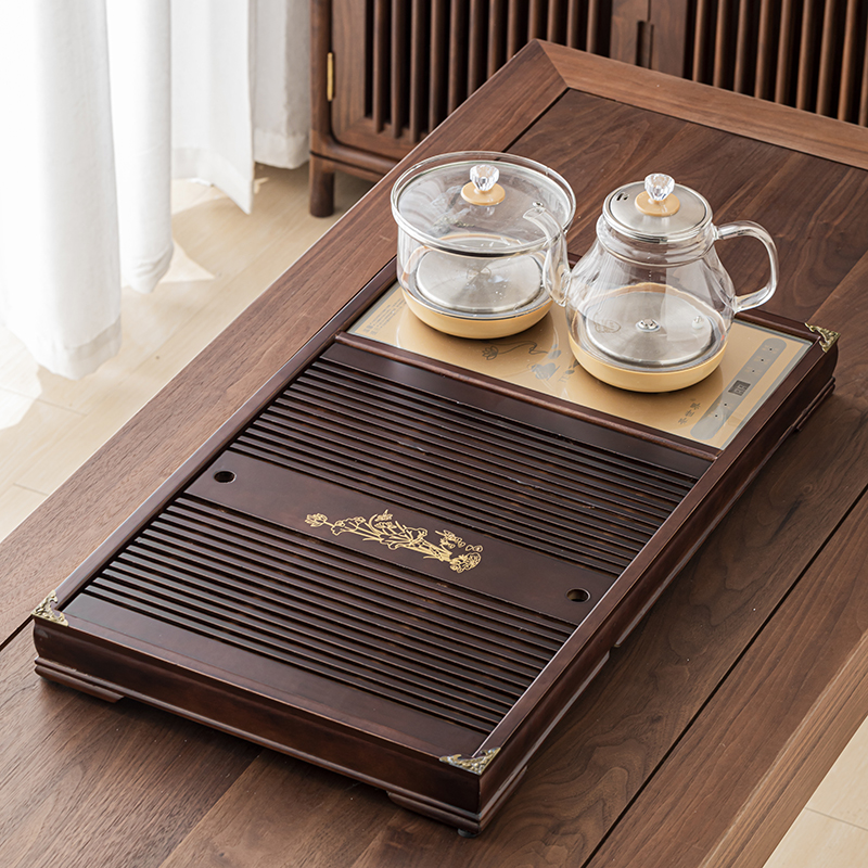 茶盘家用全自动一体烧水壶泡茶专用茶具套装茶托盘简约茶海茶台