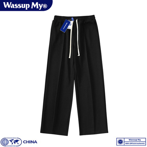 Wassup My国潮裤子男春秋季宽松直筒阔腿百搭休闲运动长裤卫裤 - 封面