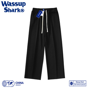 卫裤 Wassup 宽松直筒阔腿百搭休闲运动长裤 子男春秋季 Shark国潮裤
