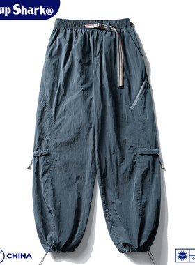 Wassup Shark山系机能工装伞兵裤男秋季休闲宽松户外休闲运动长裤