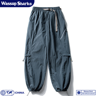Wassup Shark山系机能工装伞兵裤男秋季休闲宽松户外休闲运动长裤