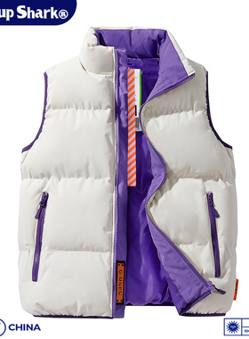 Wassup Shark潮牌马甲男女情侣秋冬季户外加厚保暖羽绒棉服无袖