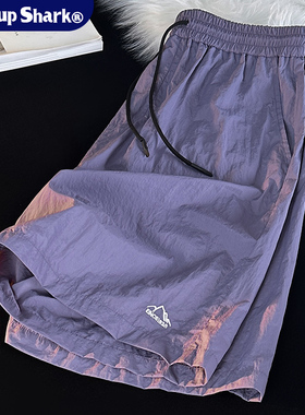 Wassup Shark山系冰丝薄款休闲短裤男宽松纯色垂坠感速干五分裤潮